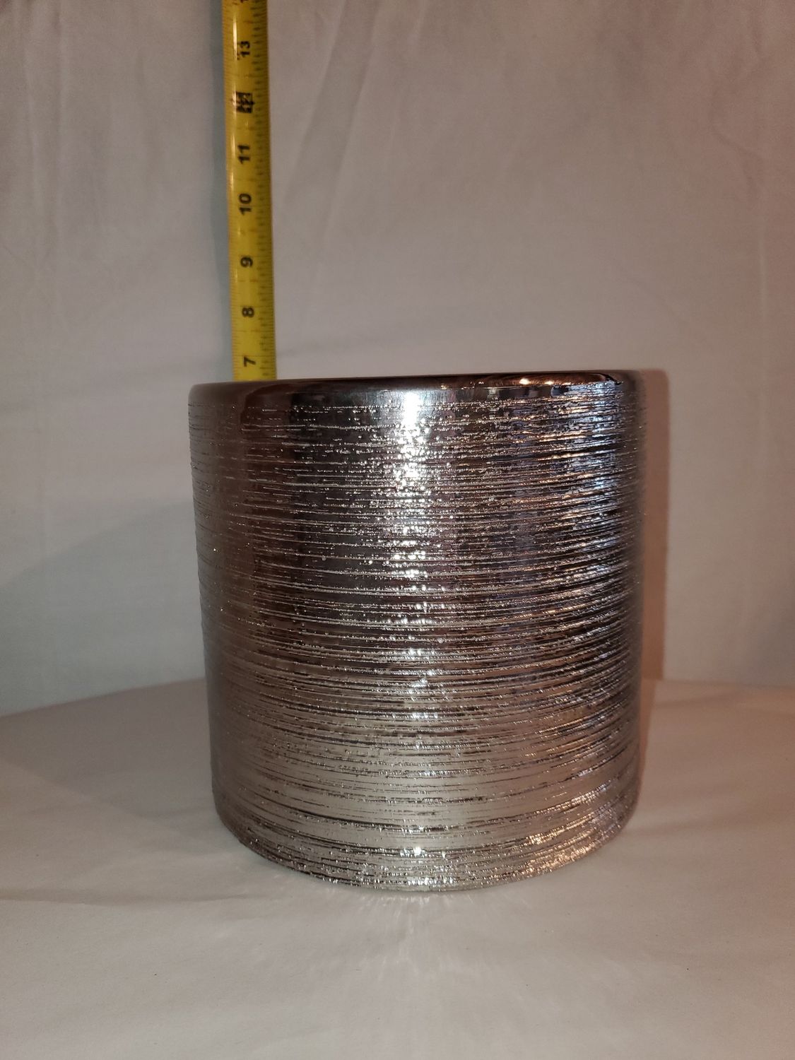 Container, Silver Cylinder 6"