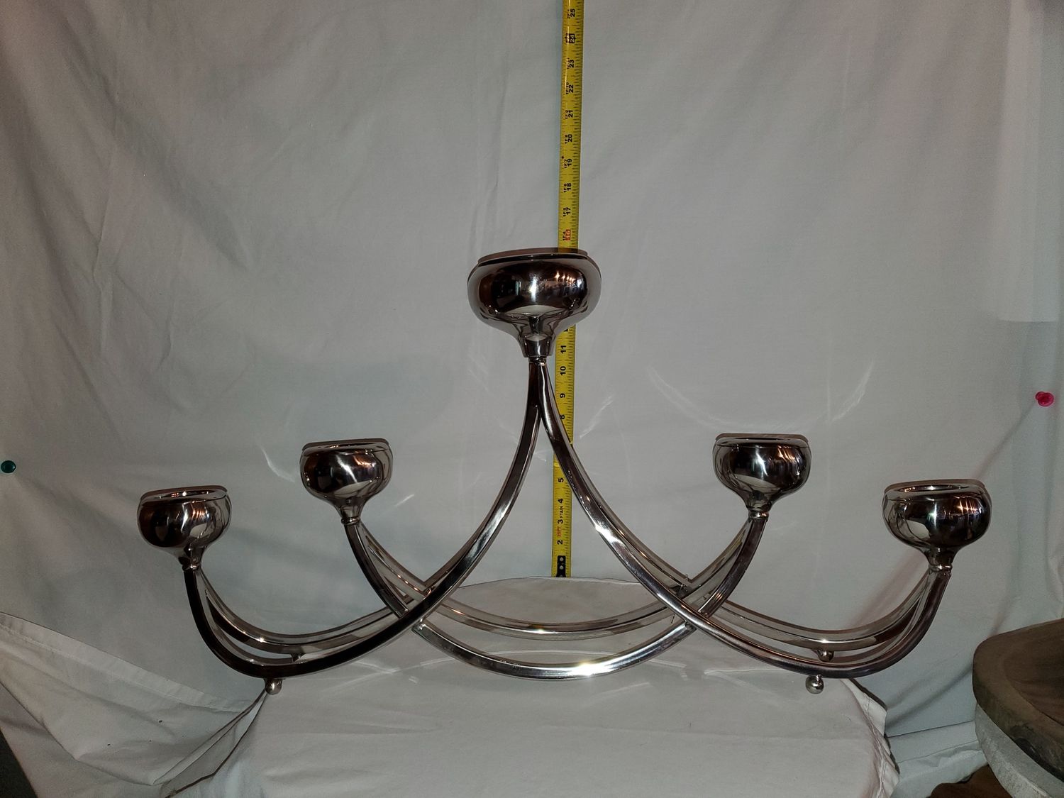 Candelabra, Steel 27x15/5 cand