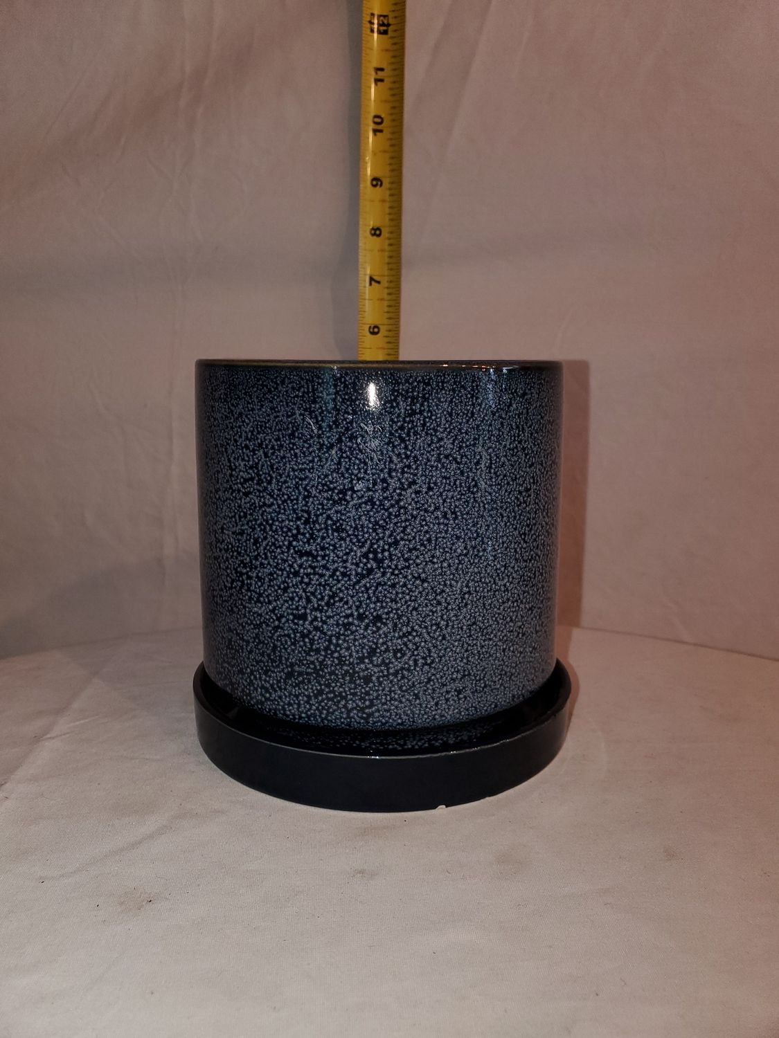 Pot w/Saucer Cosmos Speckled 5" ceramic