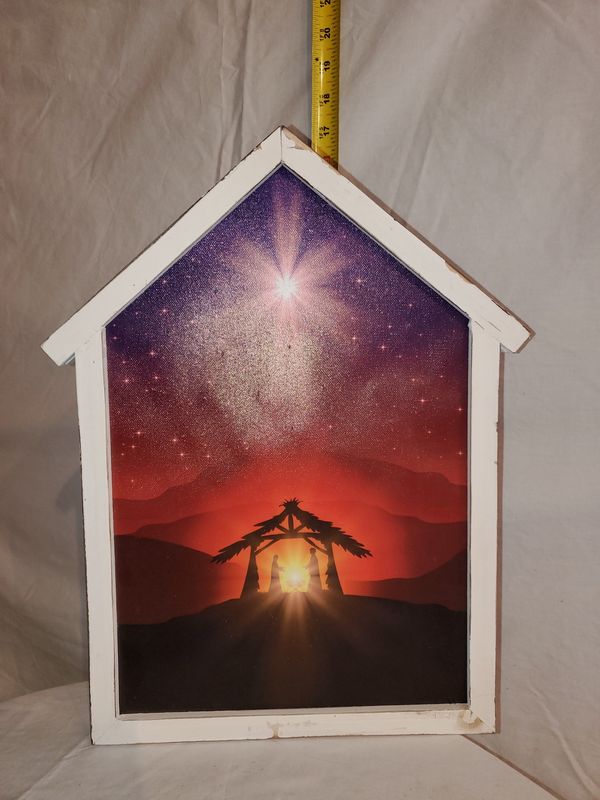 LED Canvas, Miracle in Manger LED B/O