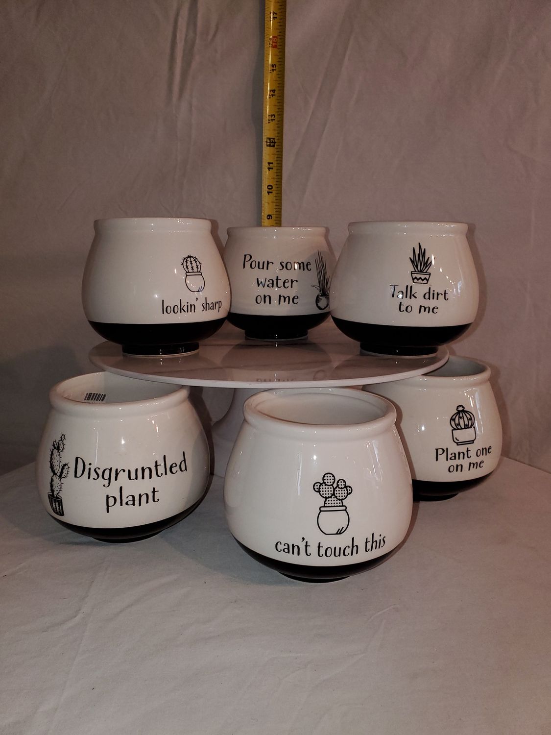 Planter, Witty black/white