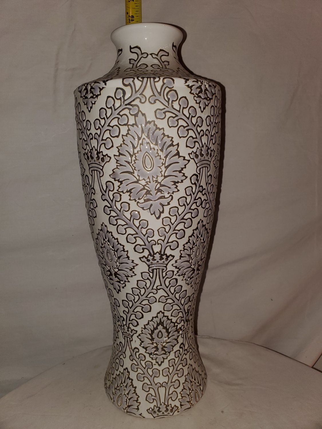 Vase, Tapestry Taupe 17"