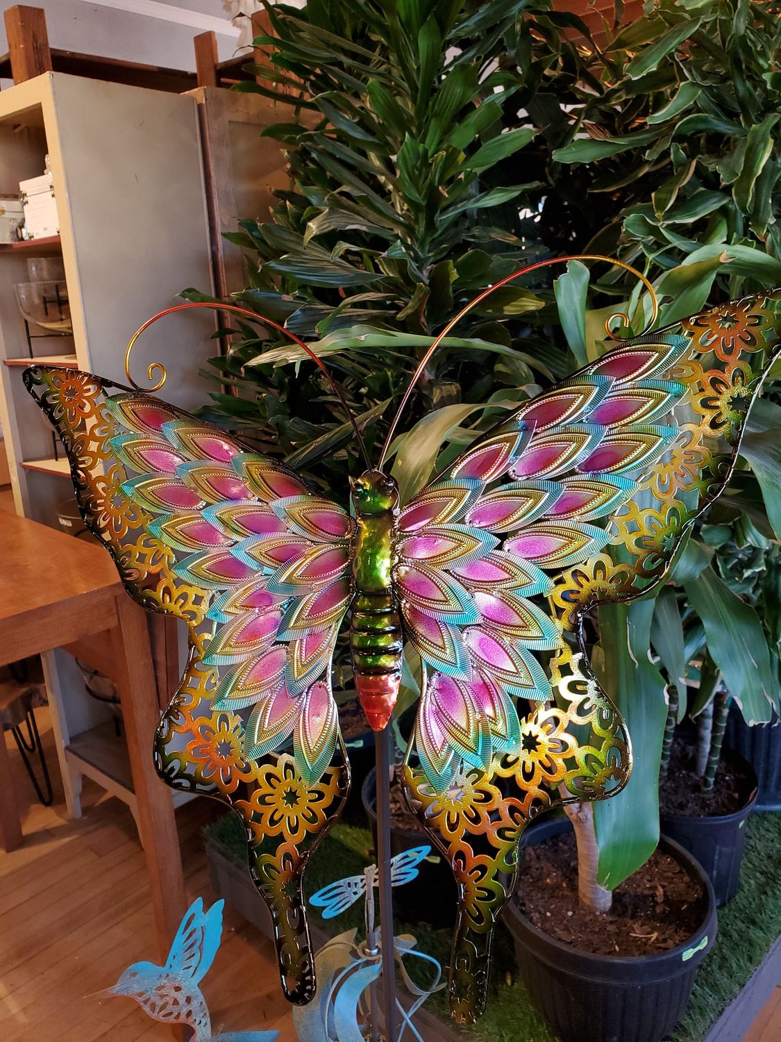 Yard Stake, Metal Butterfly Colorful
