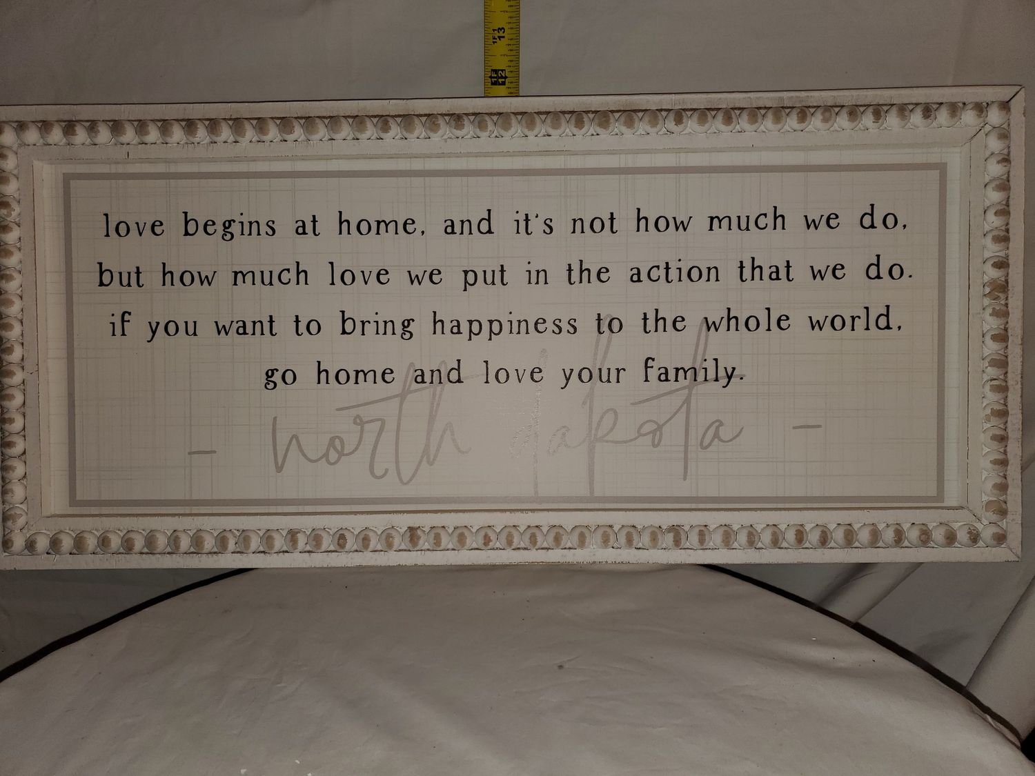 Wall Decor, Love Begins/Home beaded rect