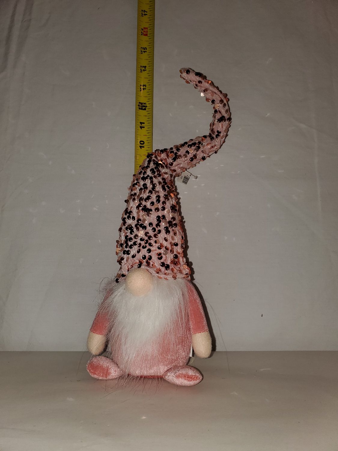 Gnome, Coral Sequin Hat Sm w/feet
