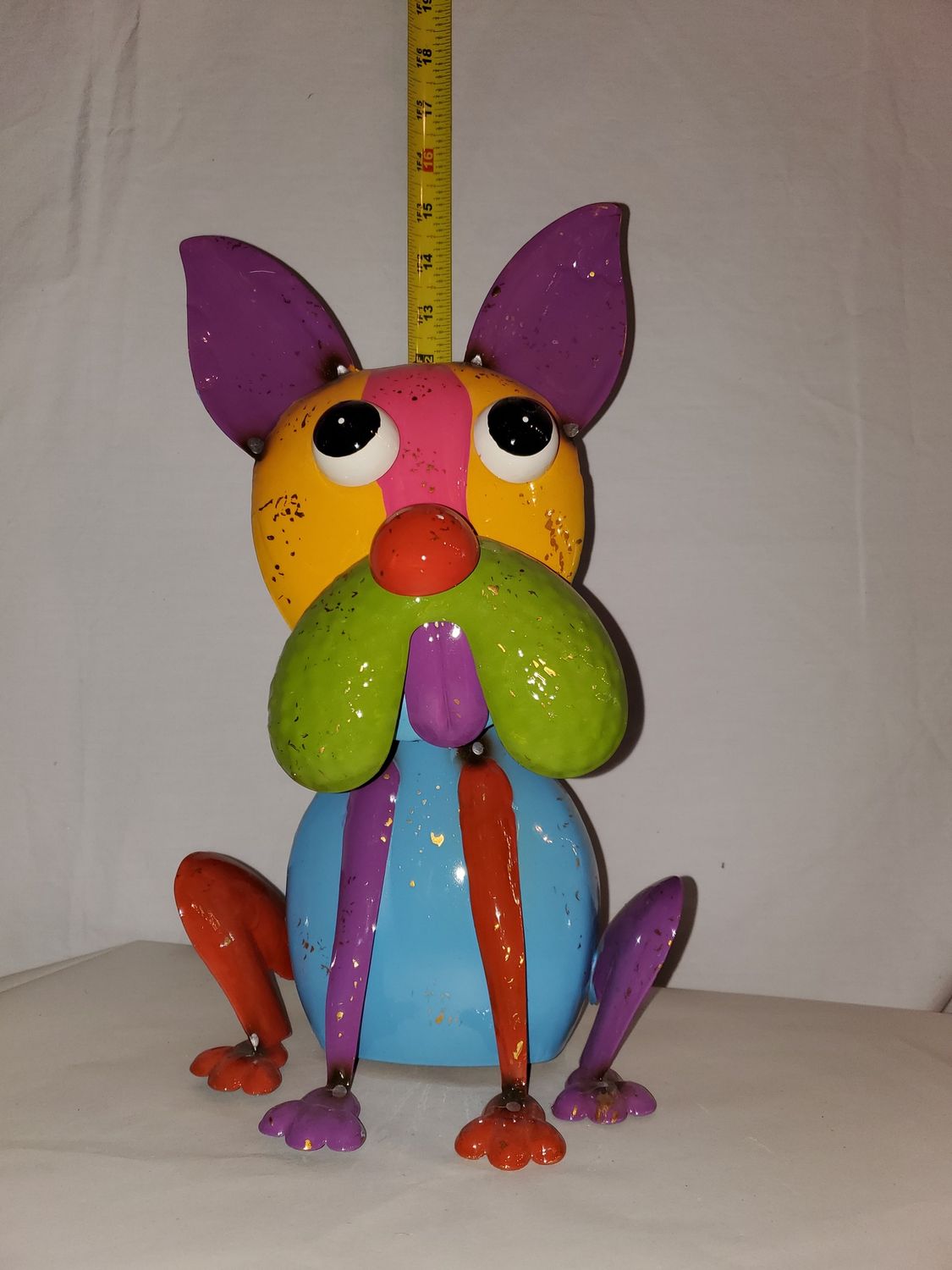Figurine, Metal Dog colorful