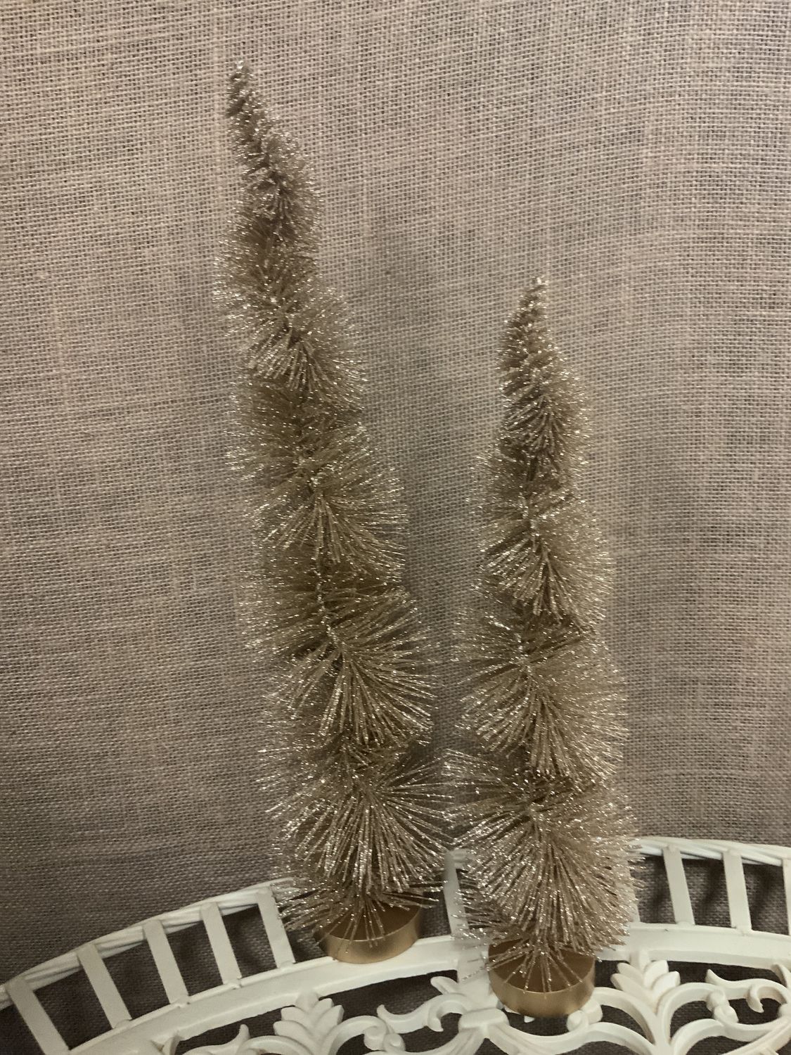 Sisal Tree, Gold Glitter 14"-18" S/2