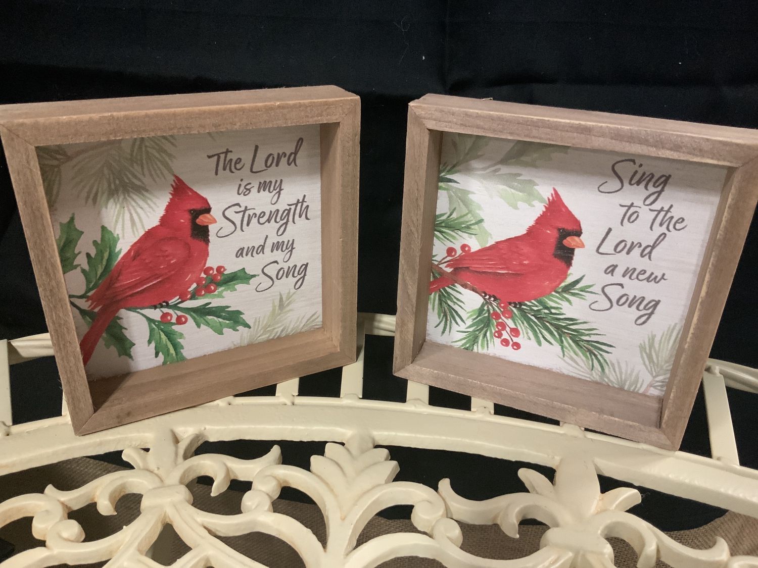 Box Sign, Cardinal w/Phrase 5" 2 ass't