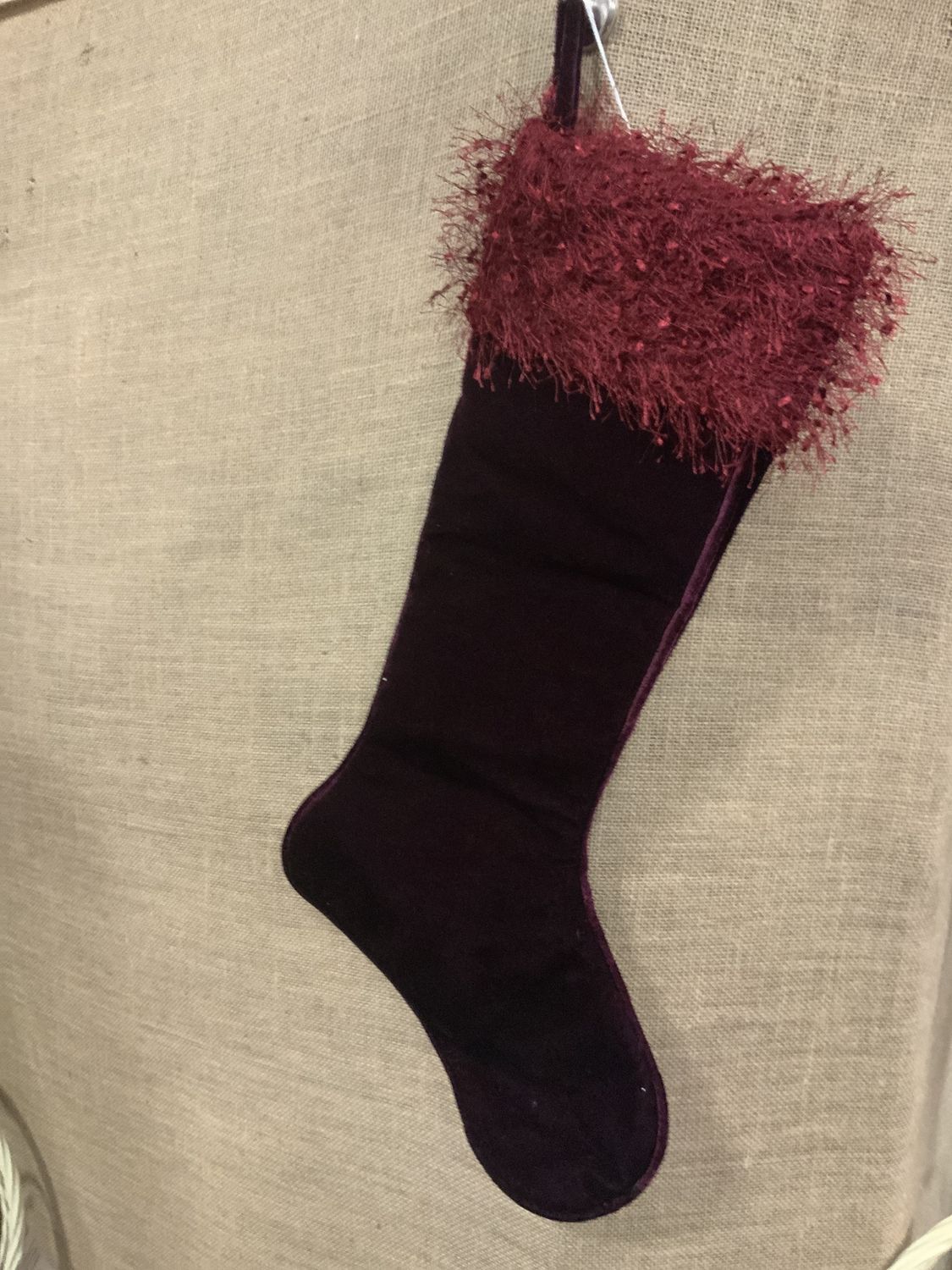 Stocking, Fringe burgundy