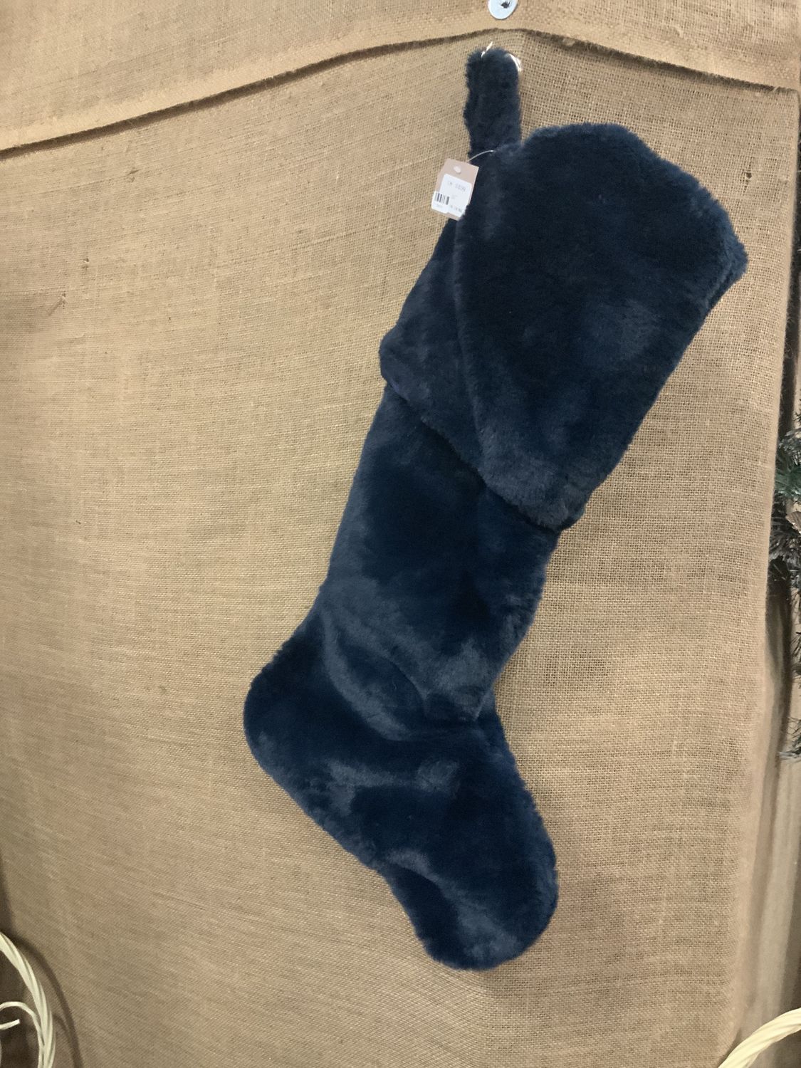 Stocking, Plush Fur Royal Blue