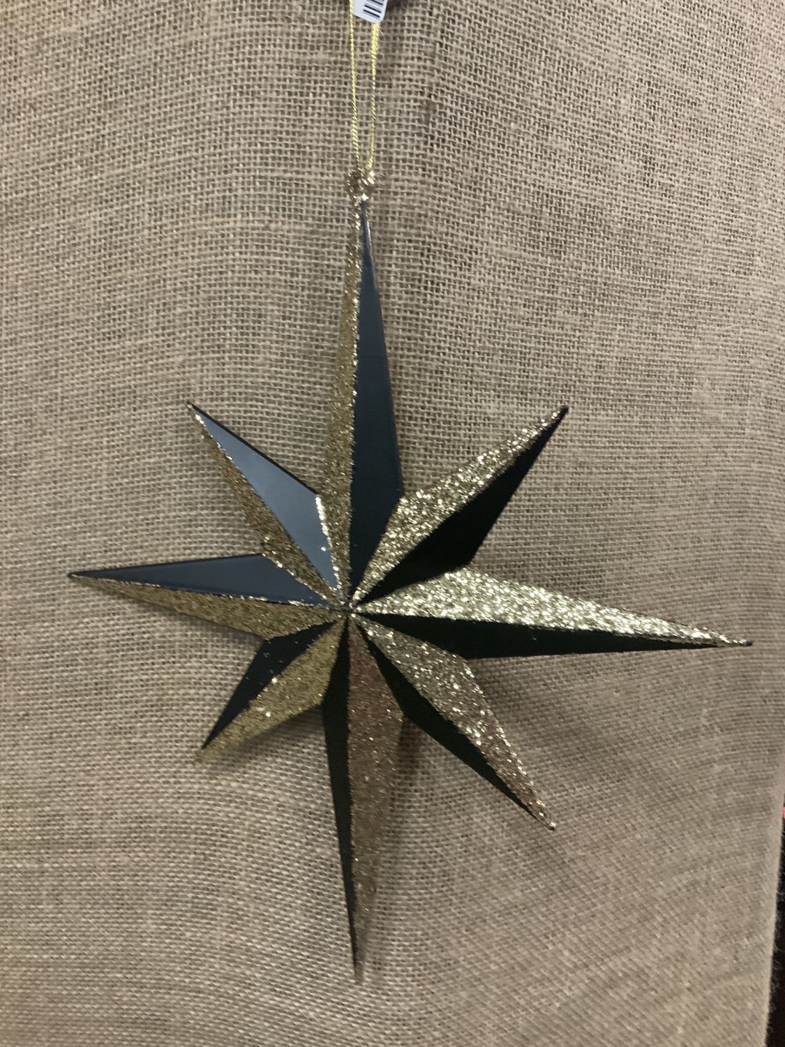 Ornament, Bethlahem Star Blk/Gold