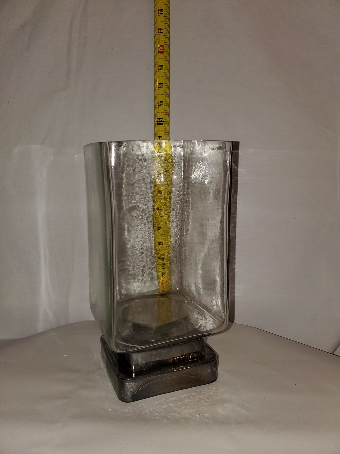 Candle Holder, Hurricane 10" sq glass
