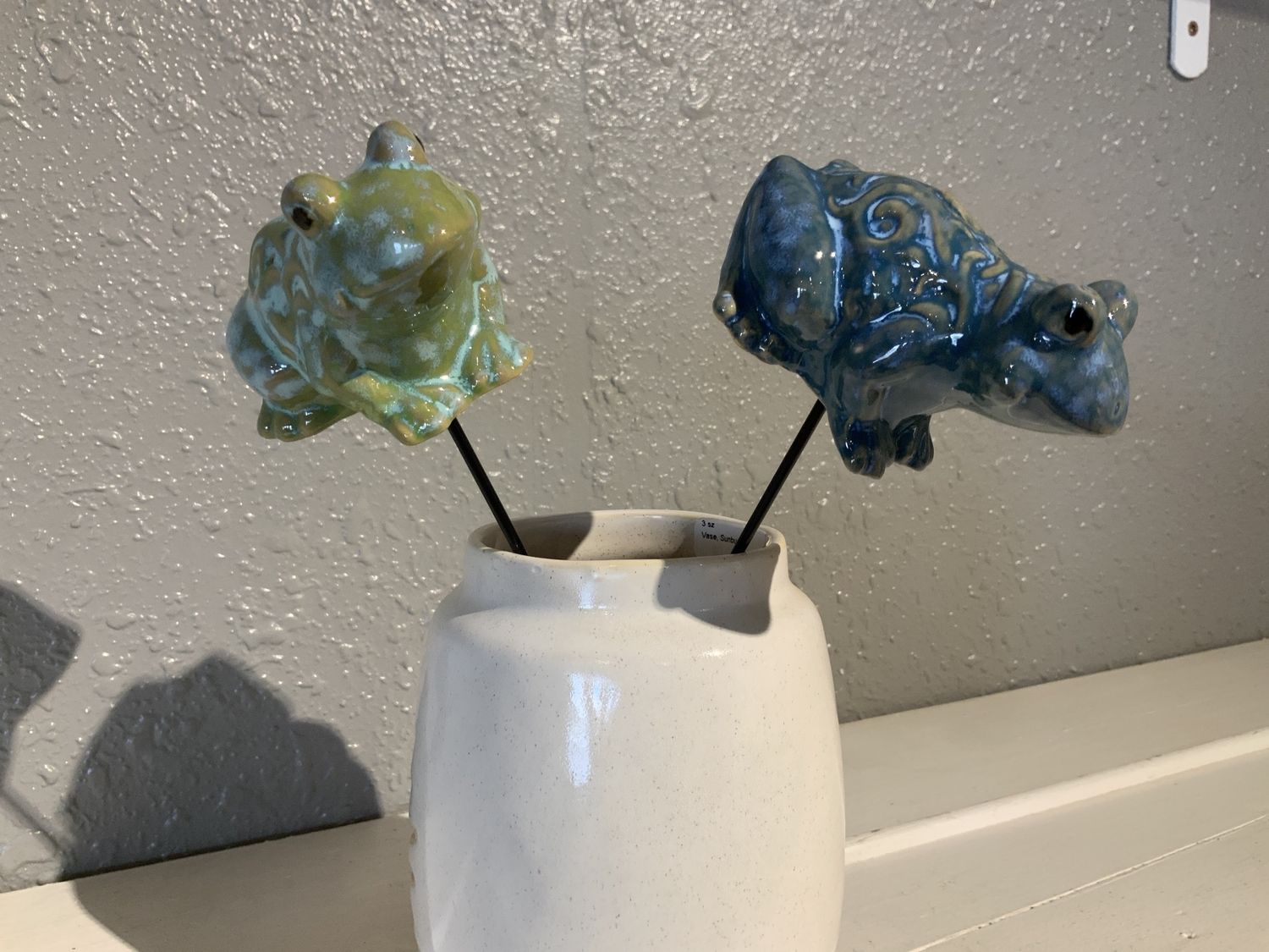 Plant Stake, Stoneware Frog