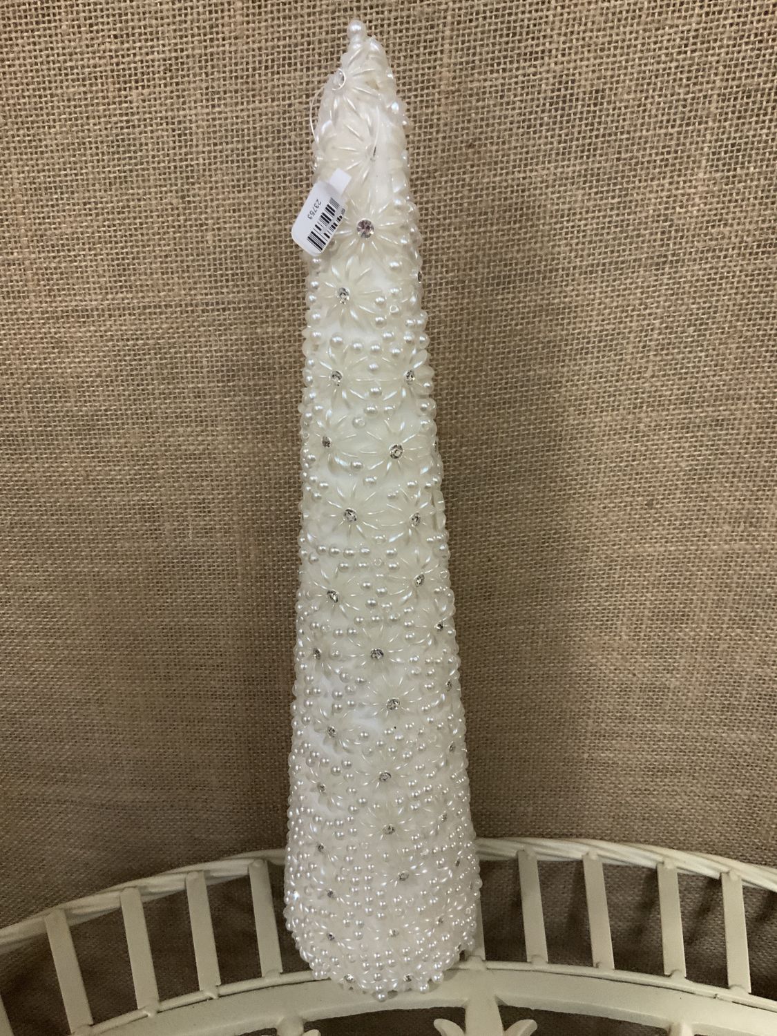 Cone Tree, Pearl Jewels sm 15" wht