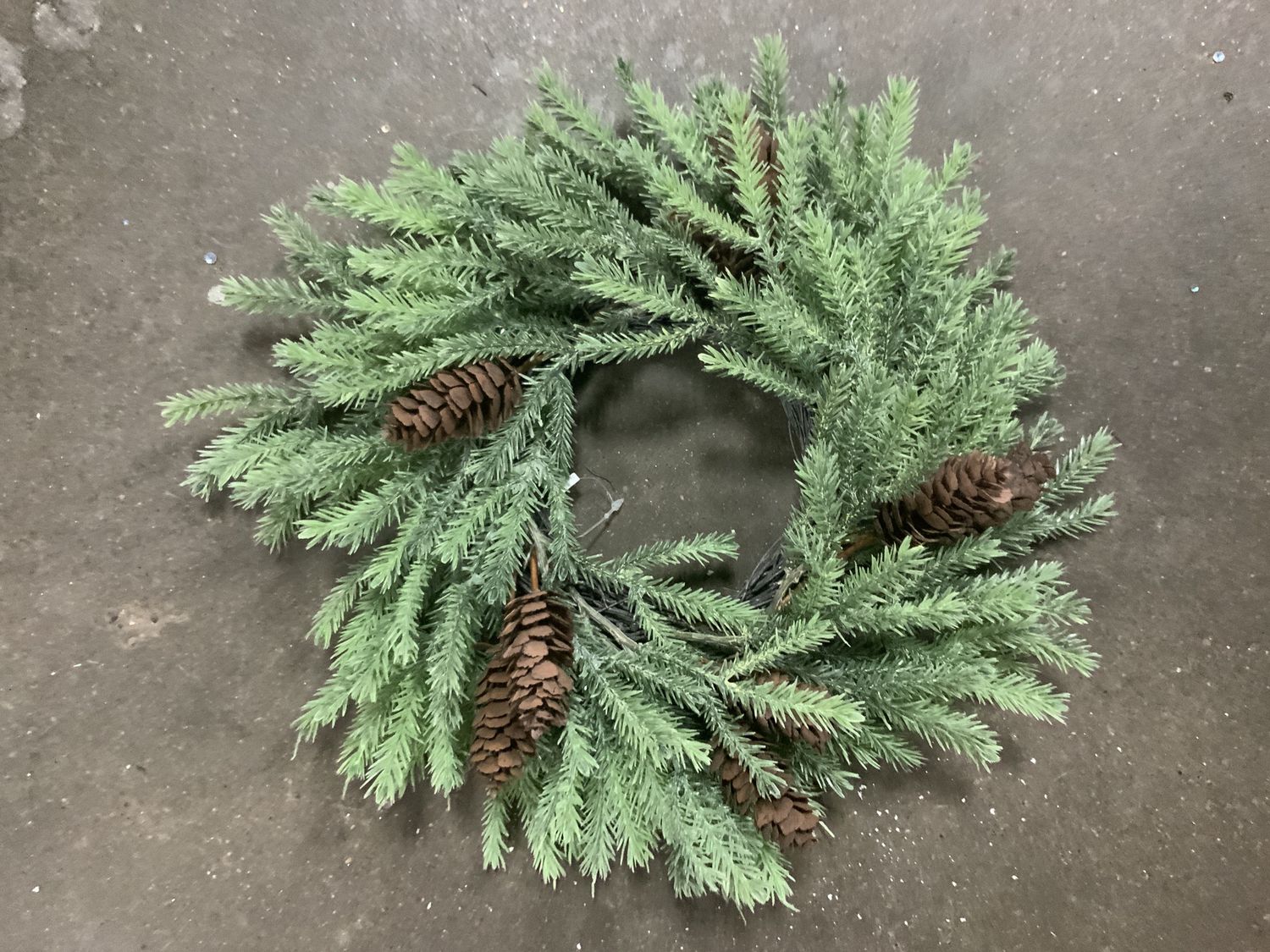Candle Ring, Mini Fir W/Cones 12" green