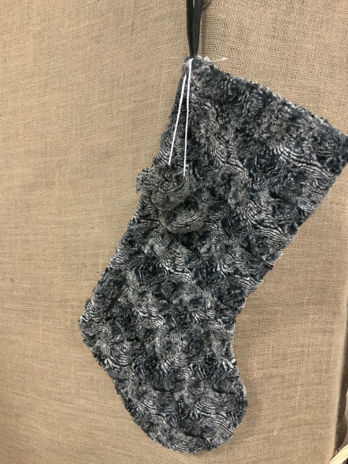 Stocking, Fussy w/pompoms 2ass't fabr