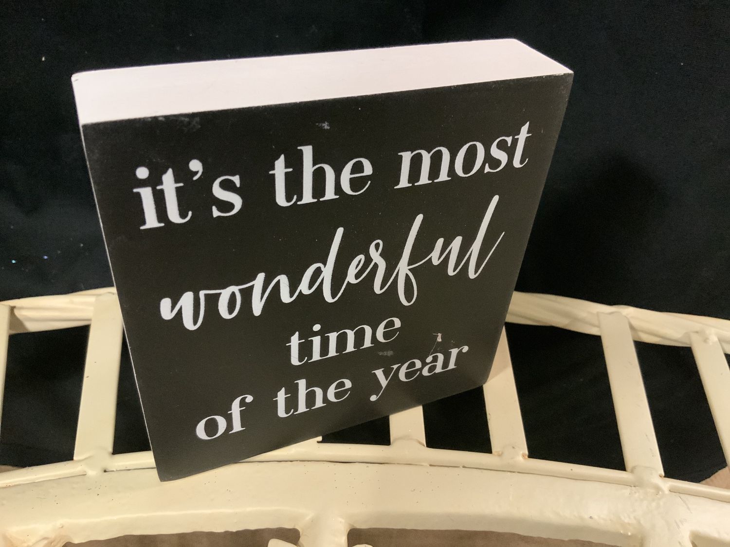 Block Sign, Wonderful Time xmas reflect