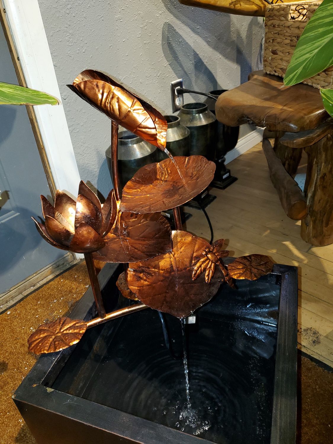 Fountain, Copper Leaf 24"