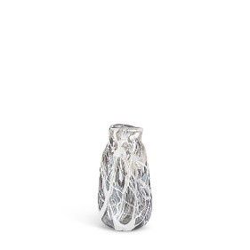 Vase, Grey Glass w/String Look 14"