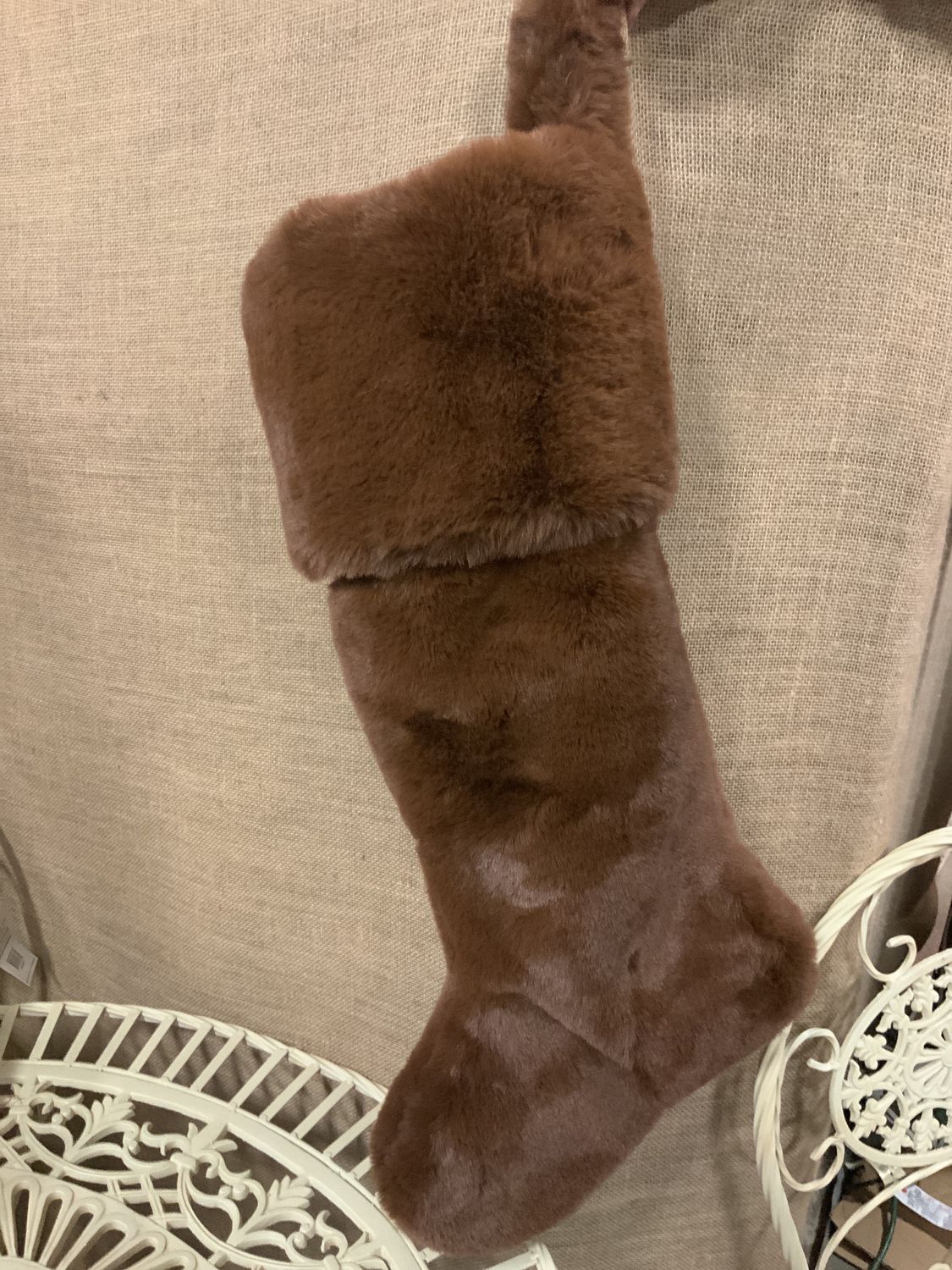 Stocking, Plush Fur Brown