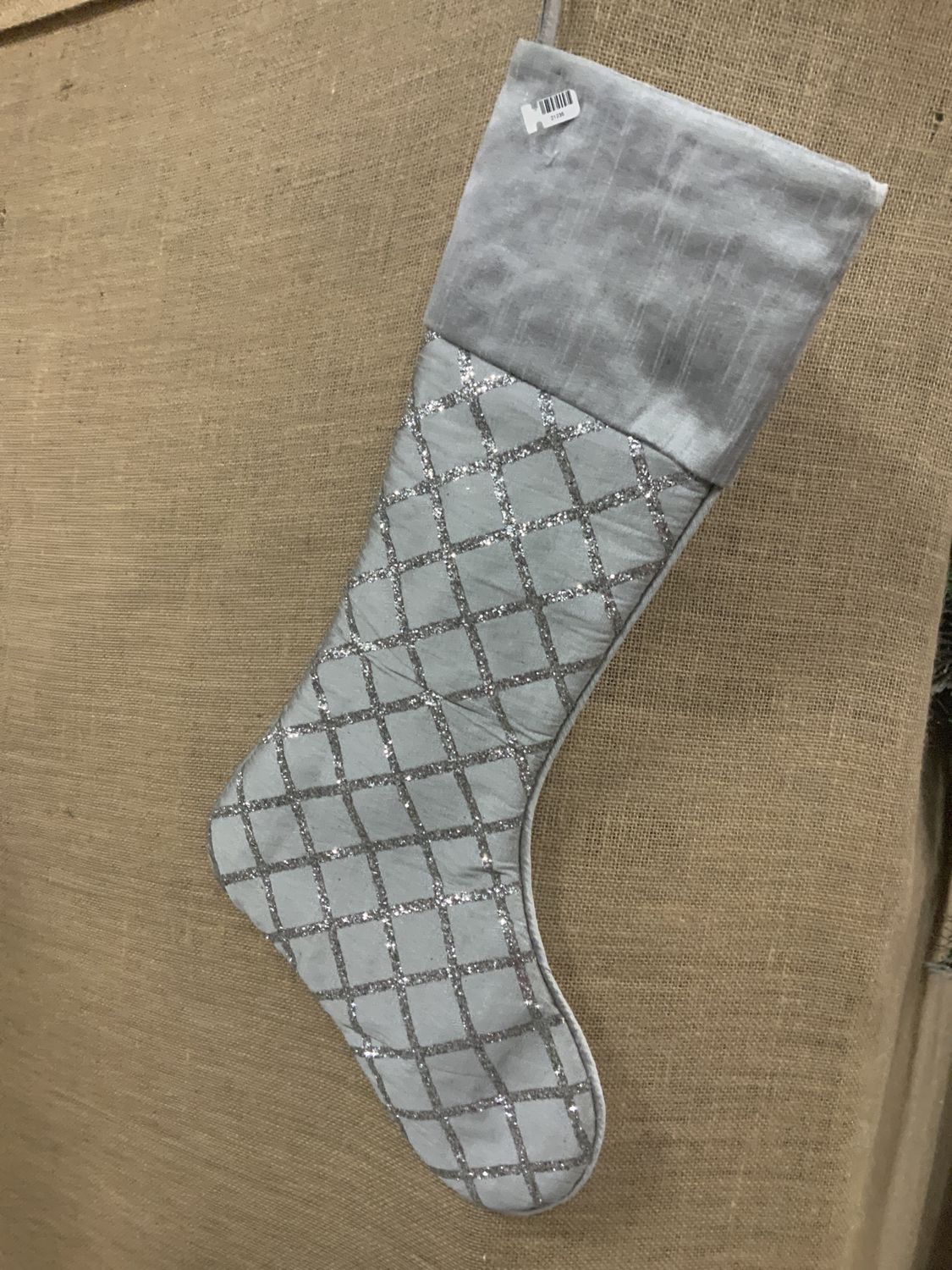 Stocking, Glttr Lattice 26" Gray