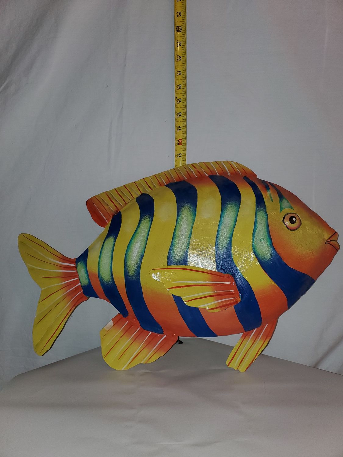 Wall Plaque, Metal Fish 24" colorful
