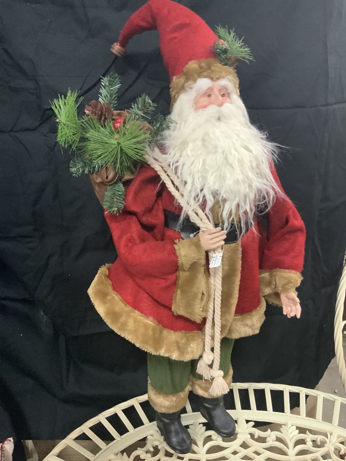 Santa, w/Bag Red&amp;Green 31" Brwn Bag