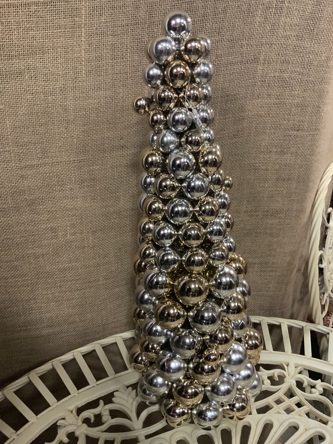 Cone Tree, Ball 18" gld/slvr