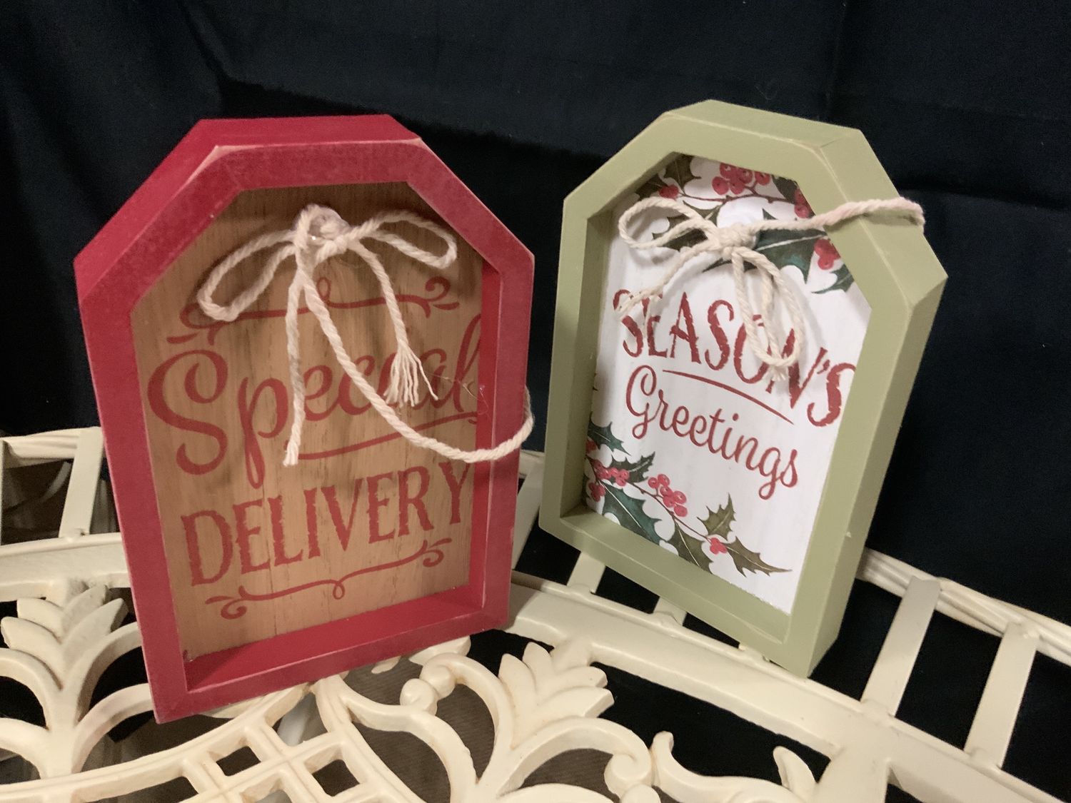 Sign, Wood Gift Tag Asst R/W
