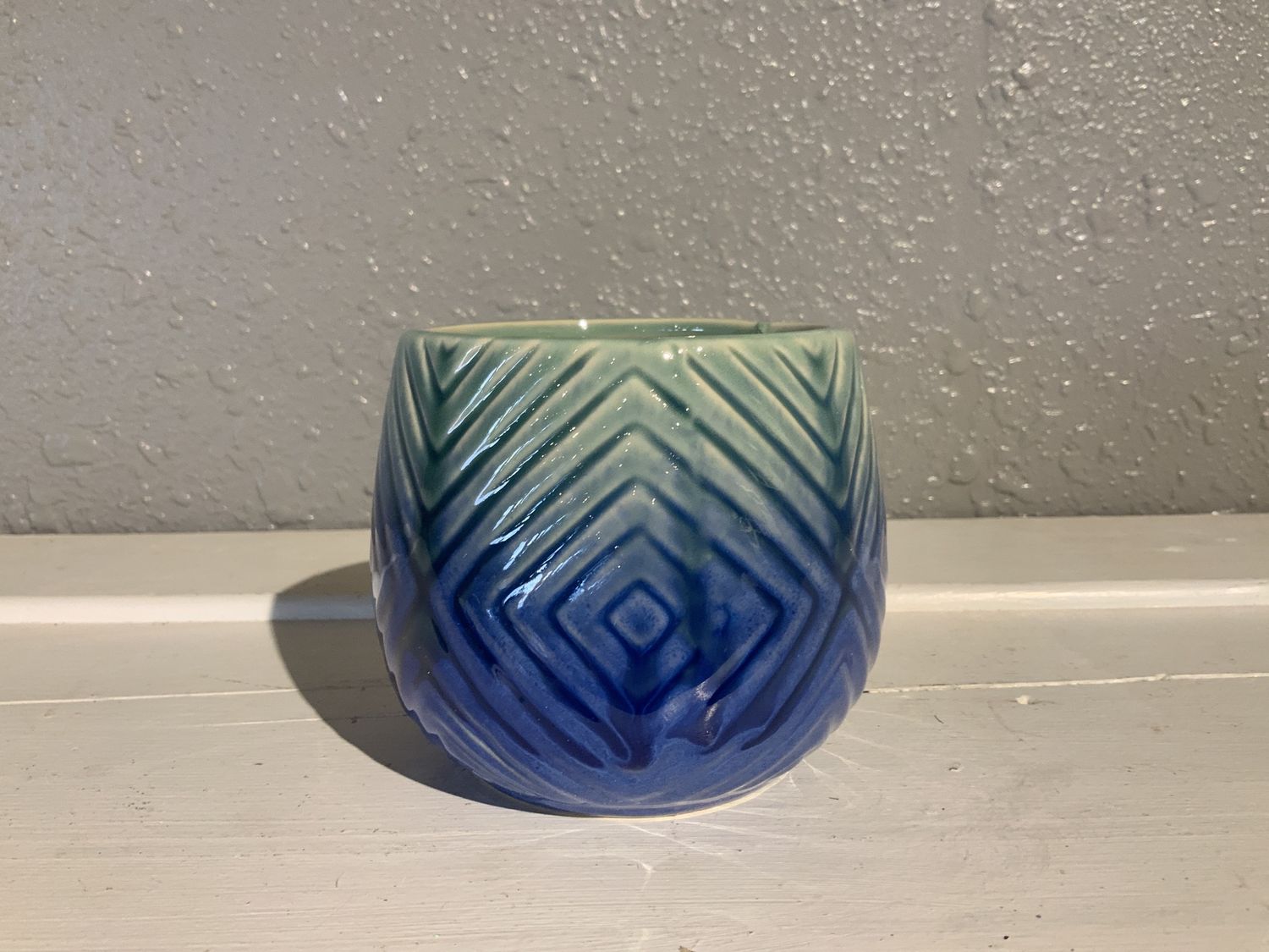 Planter, Ceramic Geometric Design