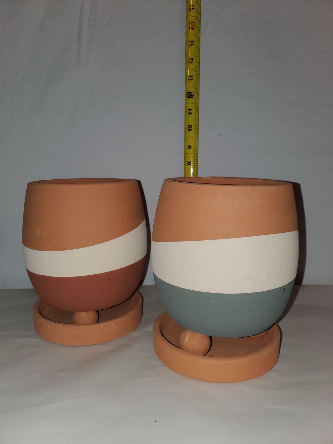 Pot, Clay w/Drip Tray double dippd