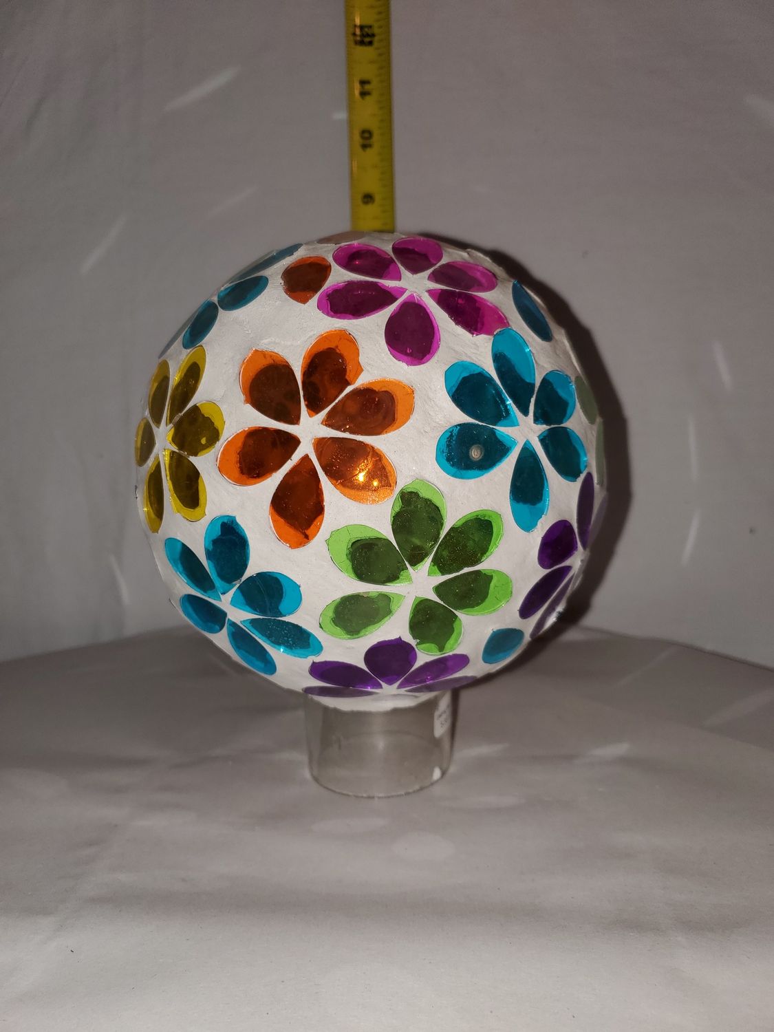 Gazing Ball, Floral Mosaic 6"