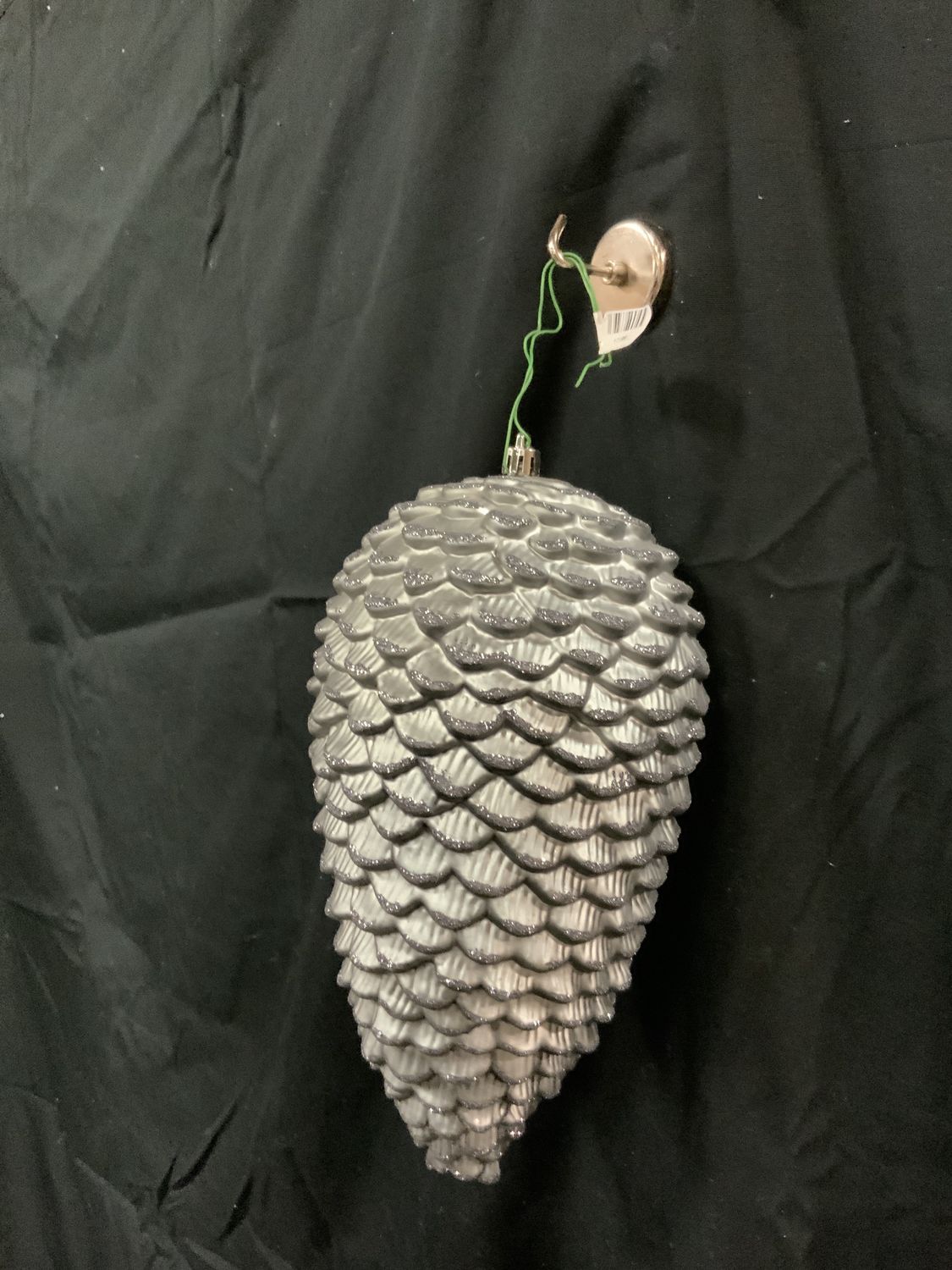 Ornament, Pewter Pinecone 10" matte