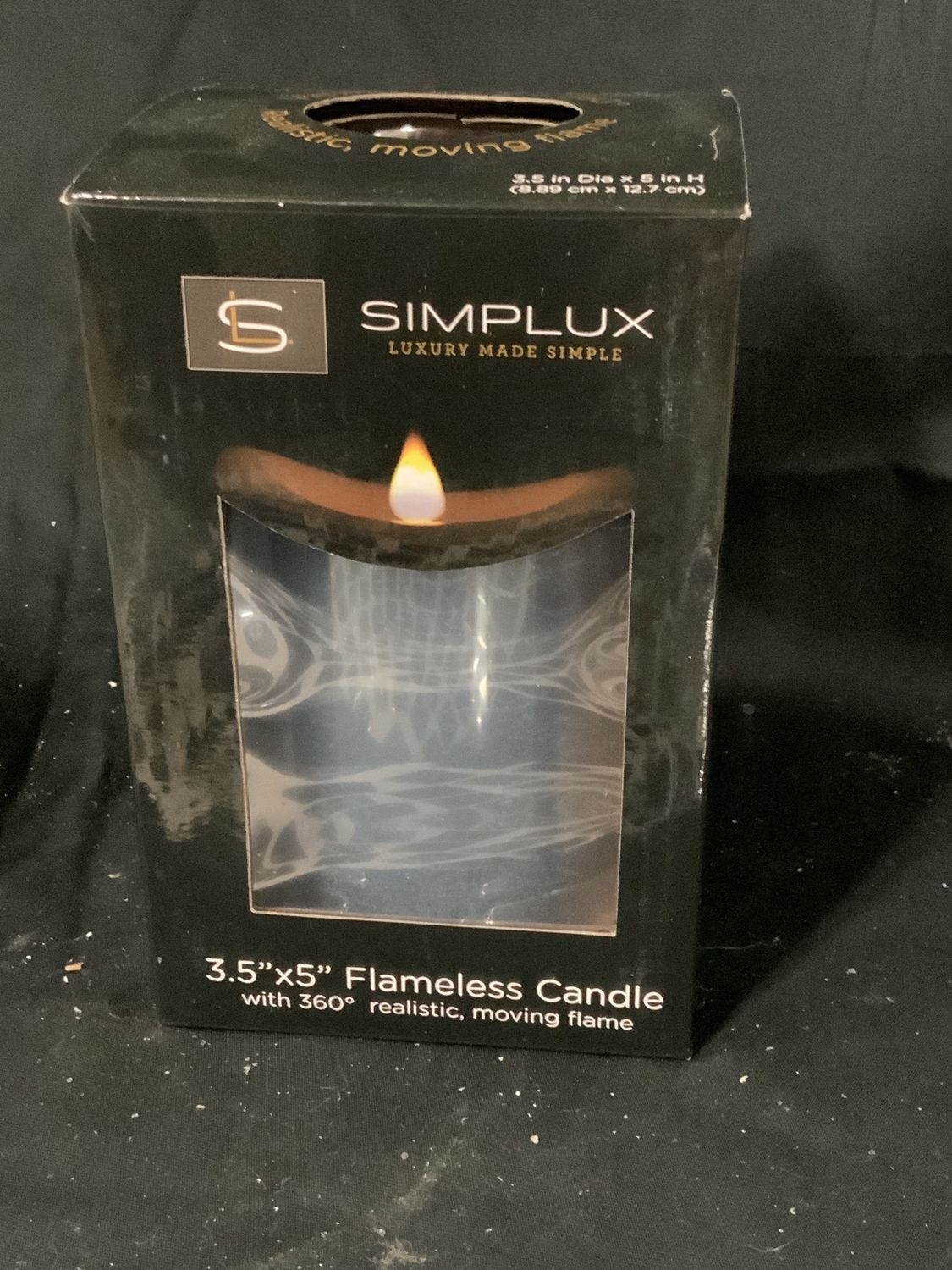Candle, LED Blue 3.5x5" blue