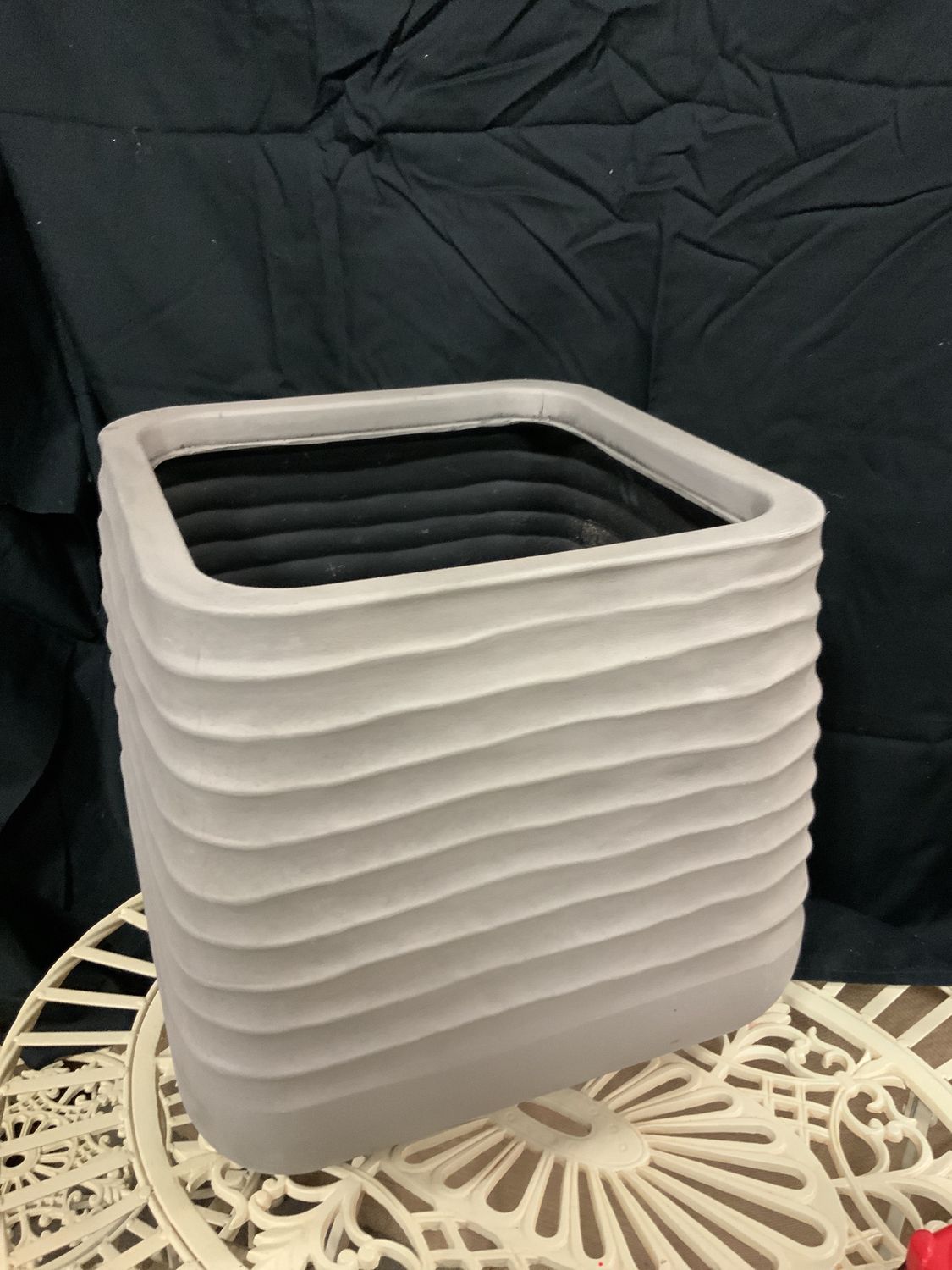 Planter, Sq Wave Grey 3 sizes