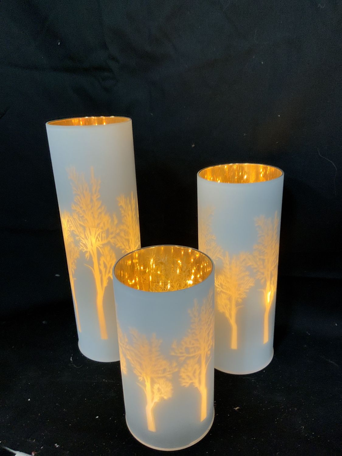 LED Pillar, Tree Scene B/O Set 3