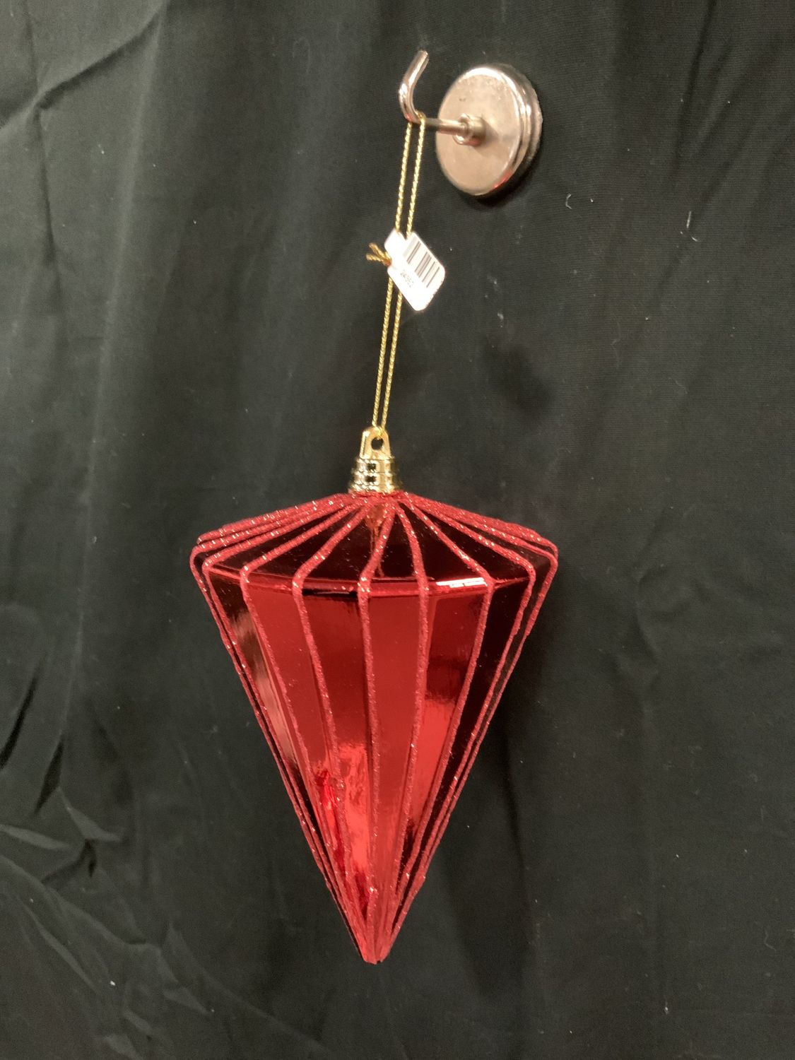 Ornament, Cone Shiny 6" Red
