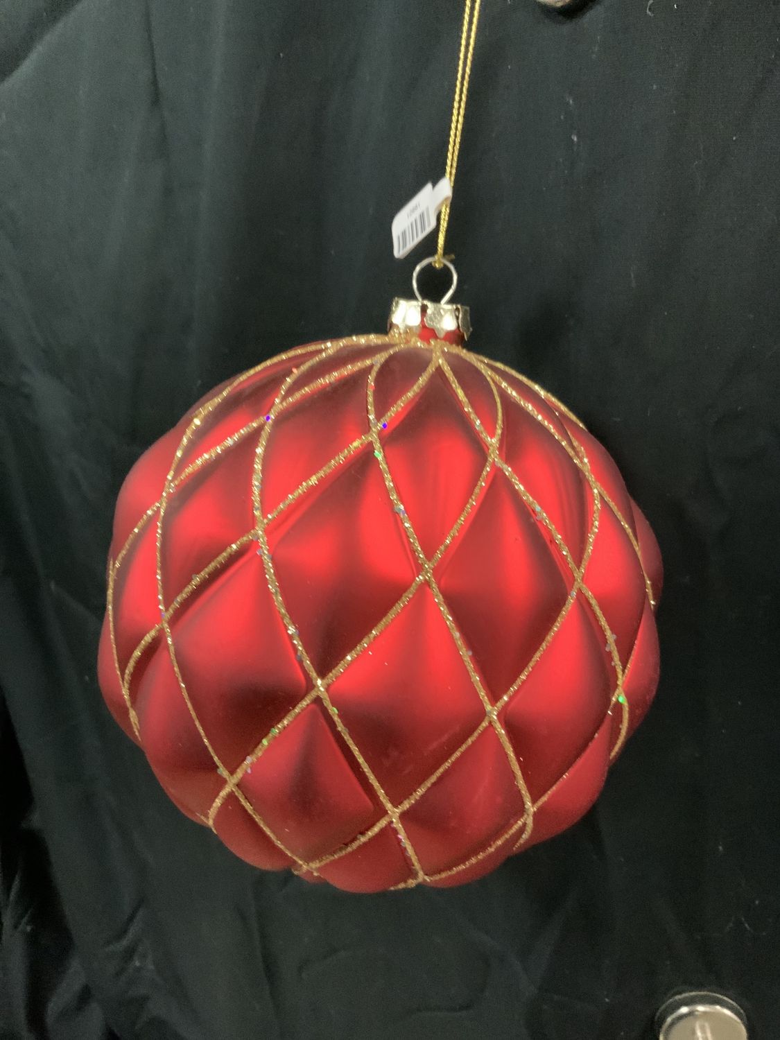 Ornament, Glitter Net Red/Gold