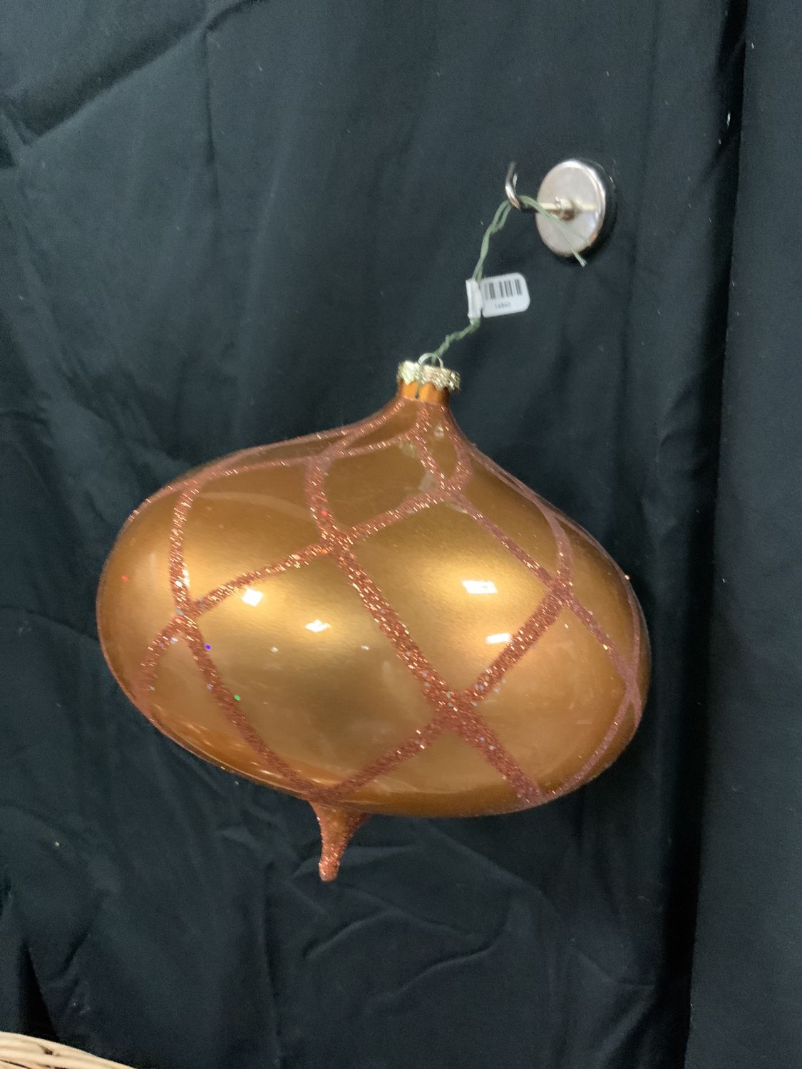 Ornament, 8" Copper Onion glttr net