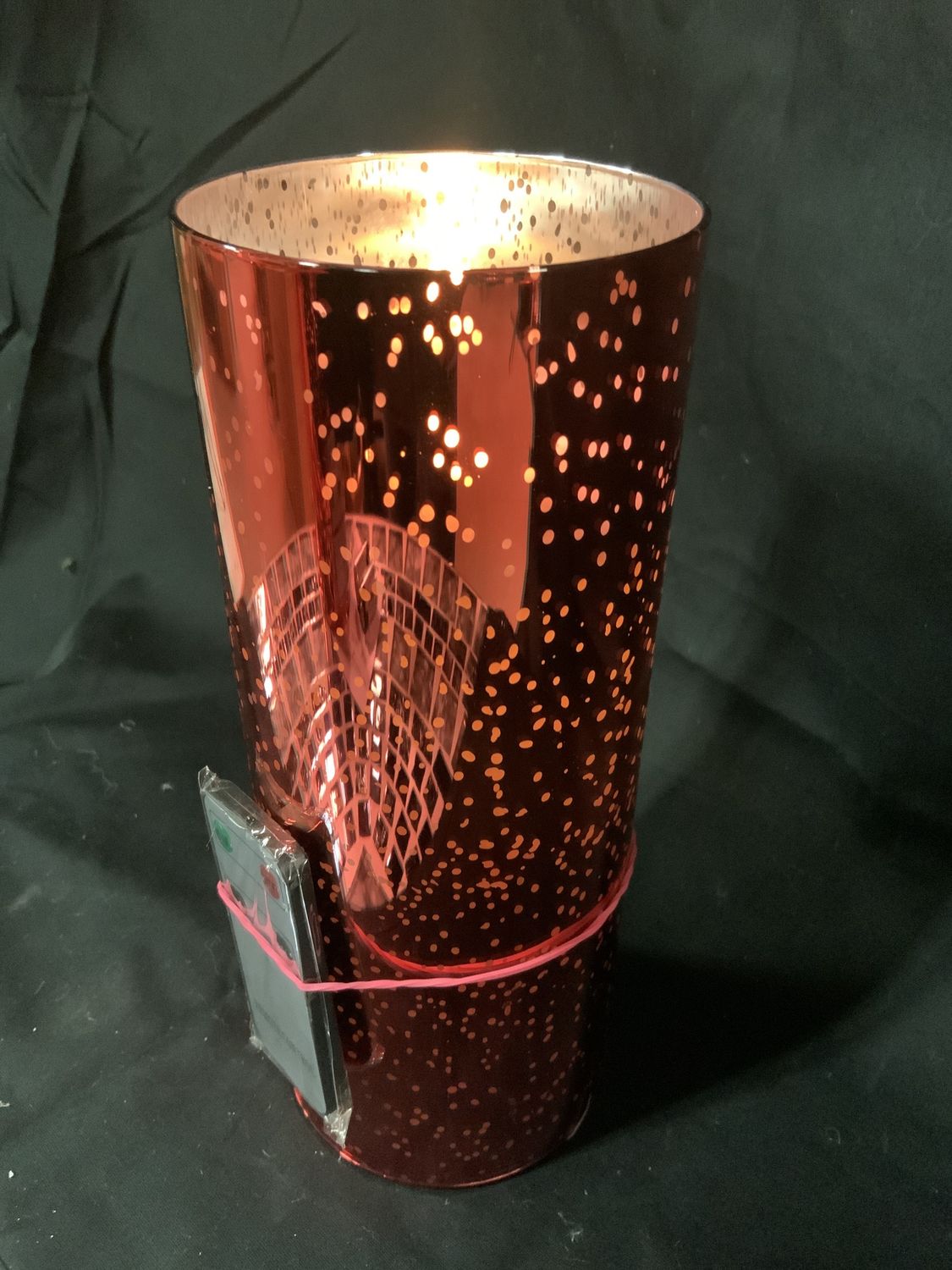 LED Candle, Mercury Red 4x10 glass