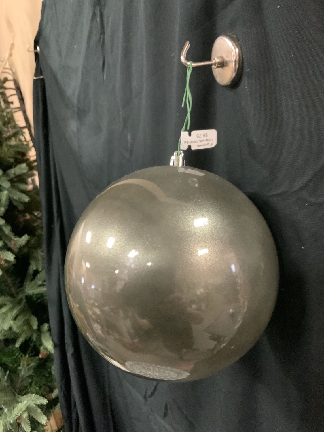 Ornament, Candy Ball 6" gunmetal