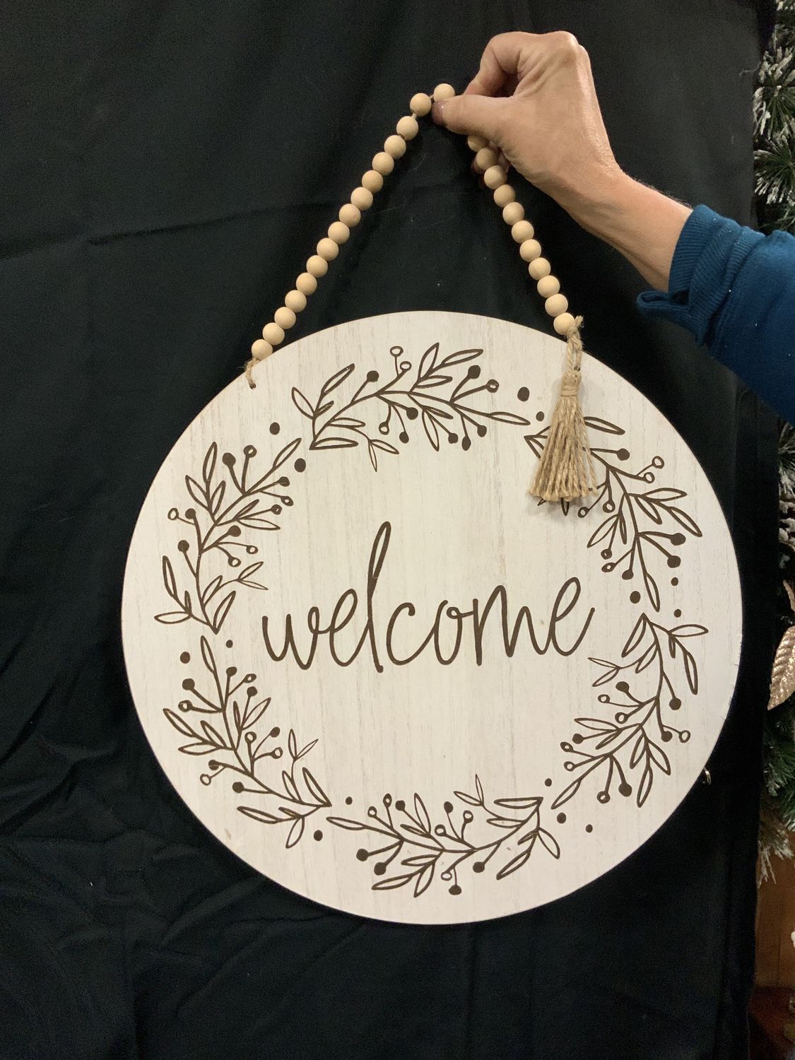 Wall Decor, Welcome Hanging w/bead hang