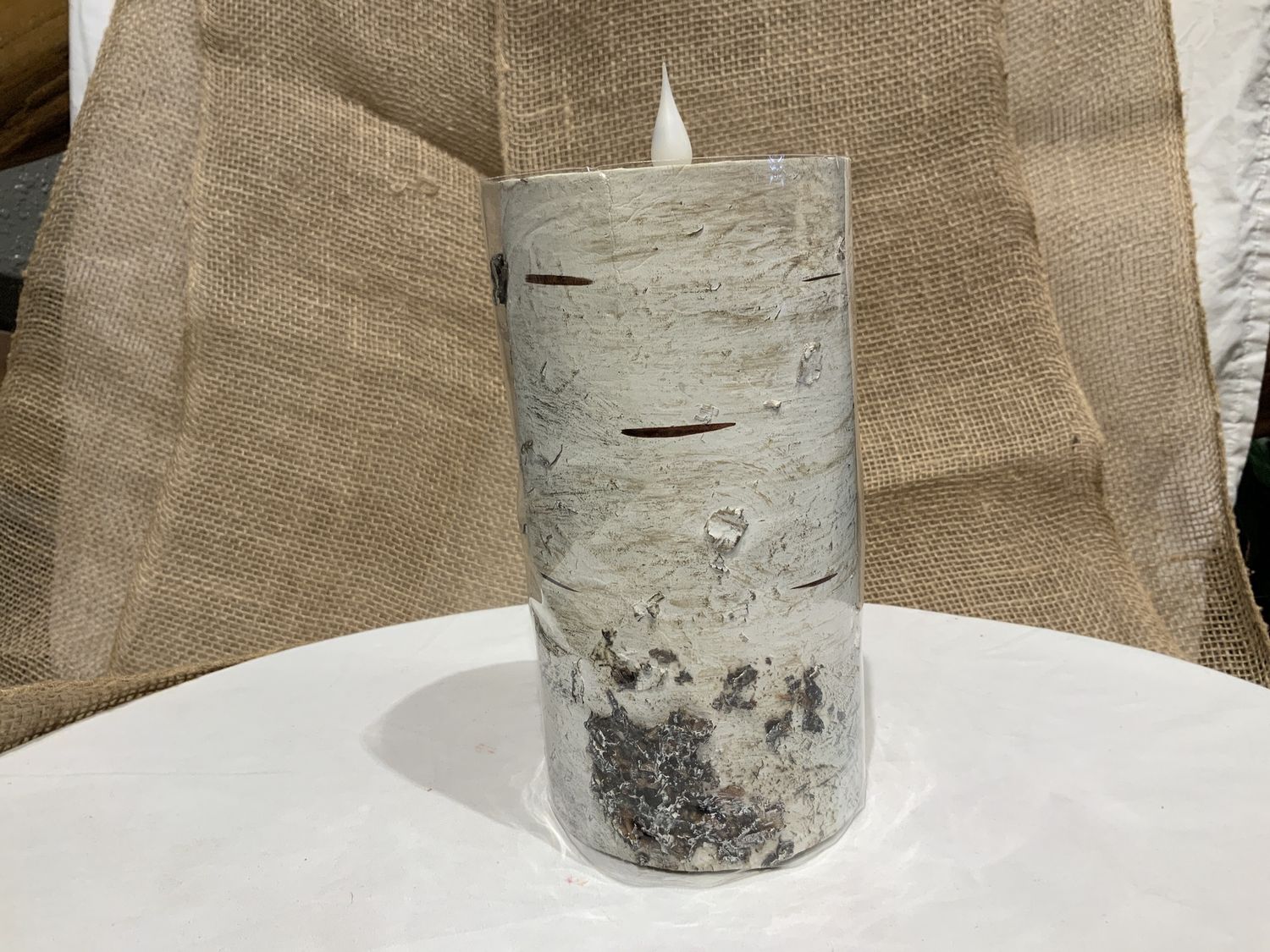 Candle, LED Birch 3.5x7" wax