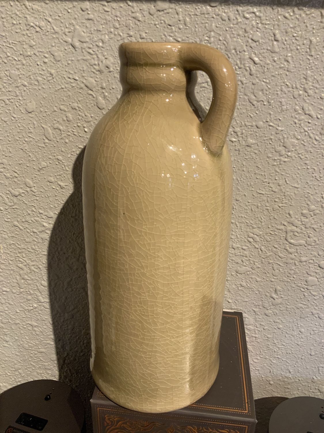 Porcelain Jug, Tall Tan 10.5"