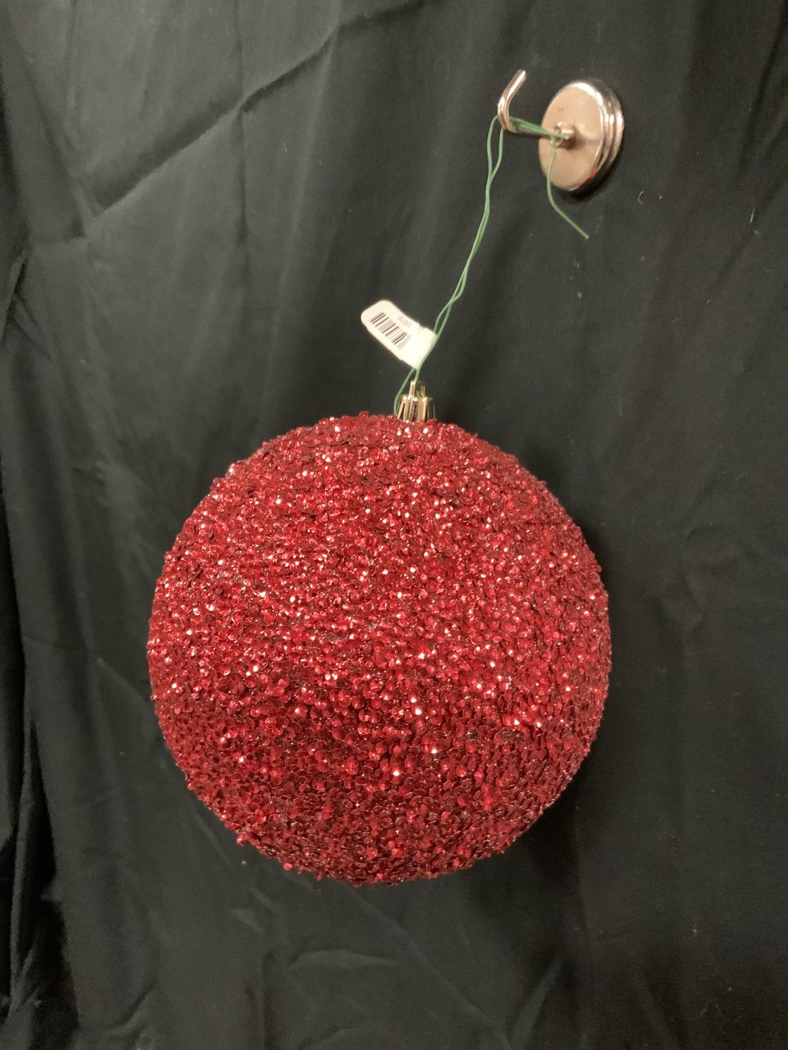 Ornament, Burg Beaded 6" Burgundy