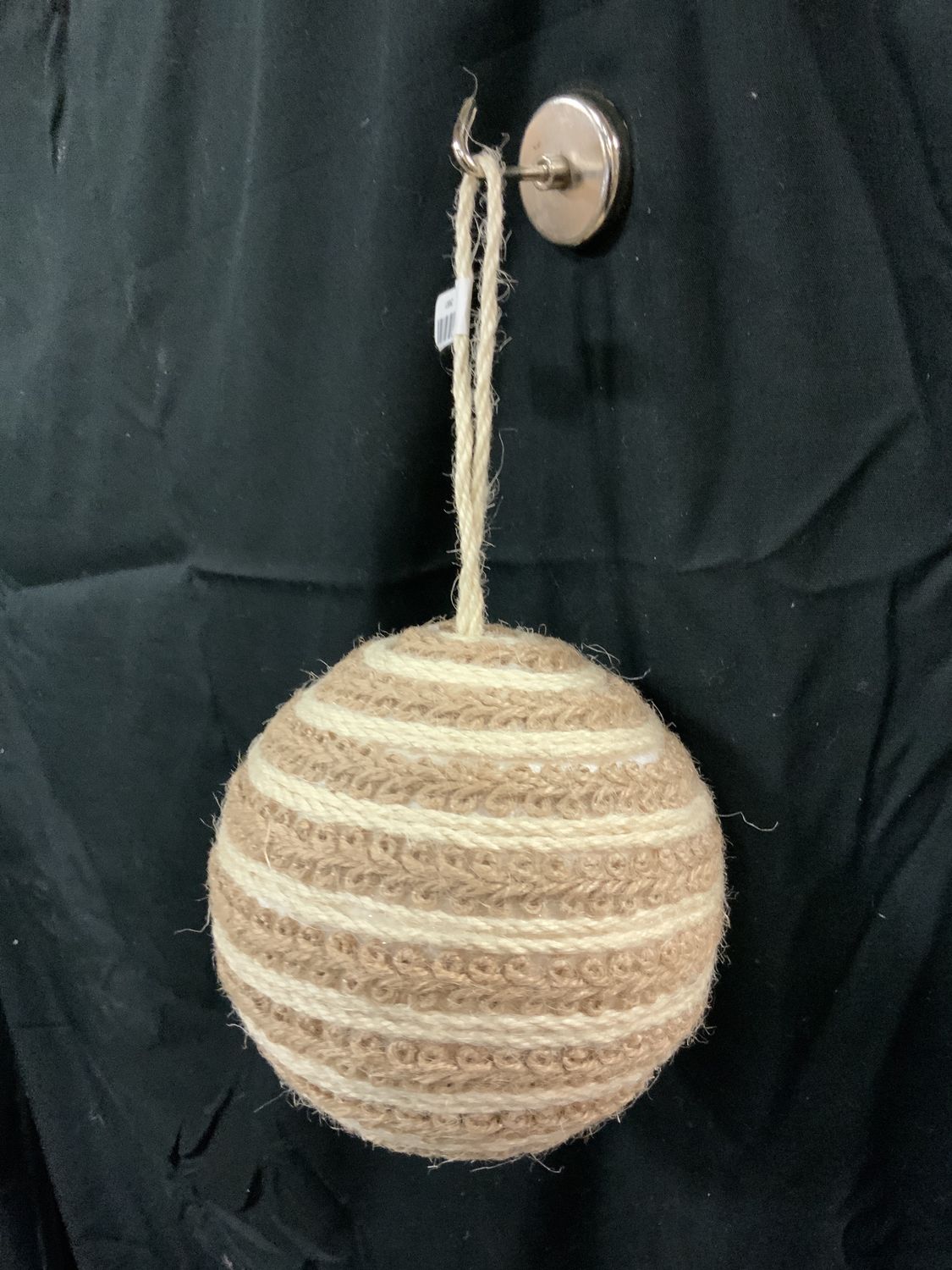 Ornament, Woven Jute Ball 5" Natrl