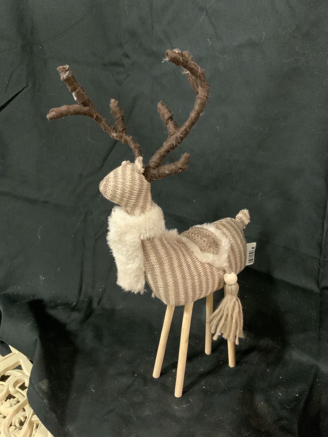 Deer, Fabric Tan Stripe 15" woodlegs