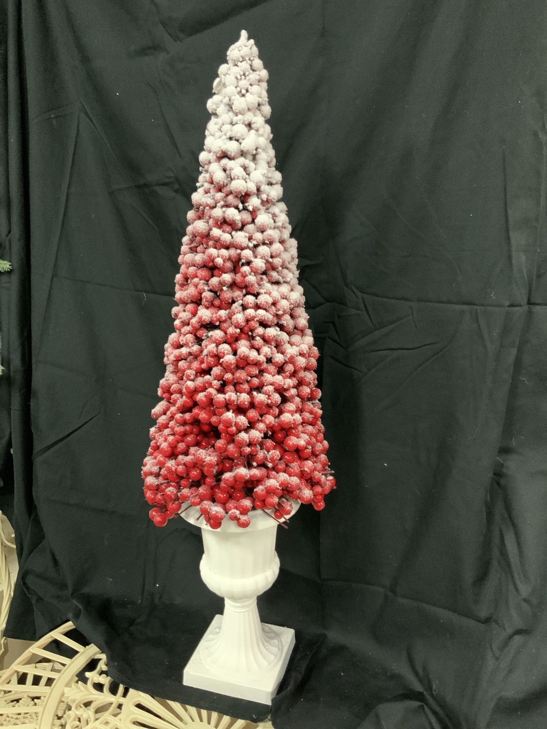 Cone Tree, Snow Berry 34" in urn