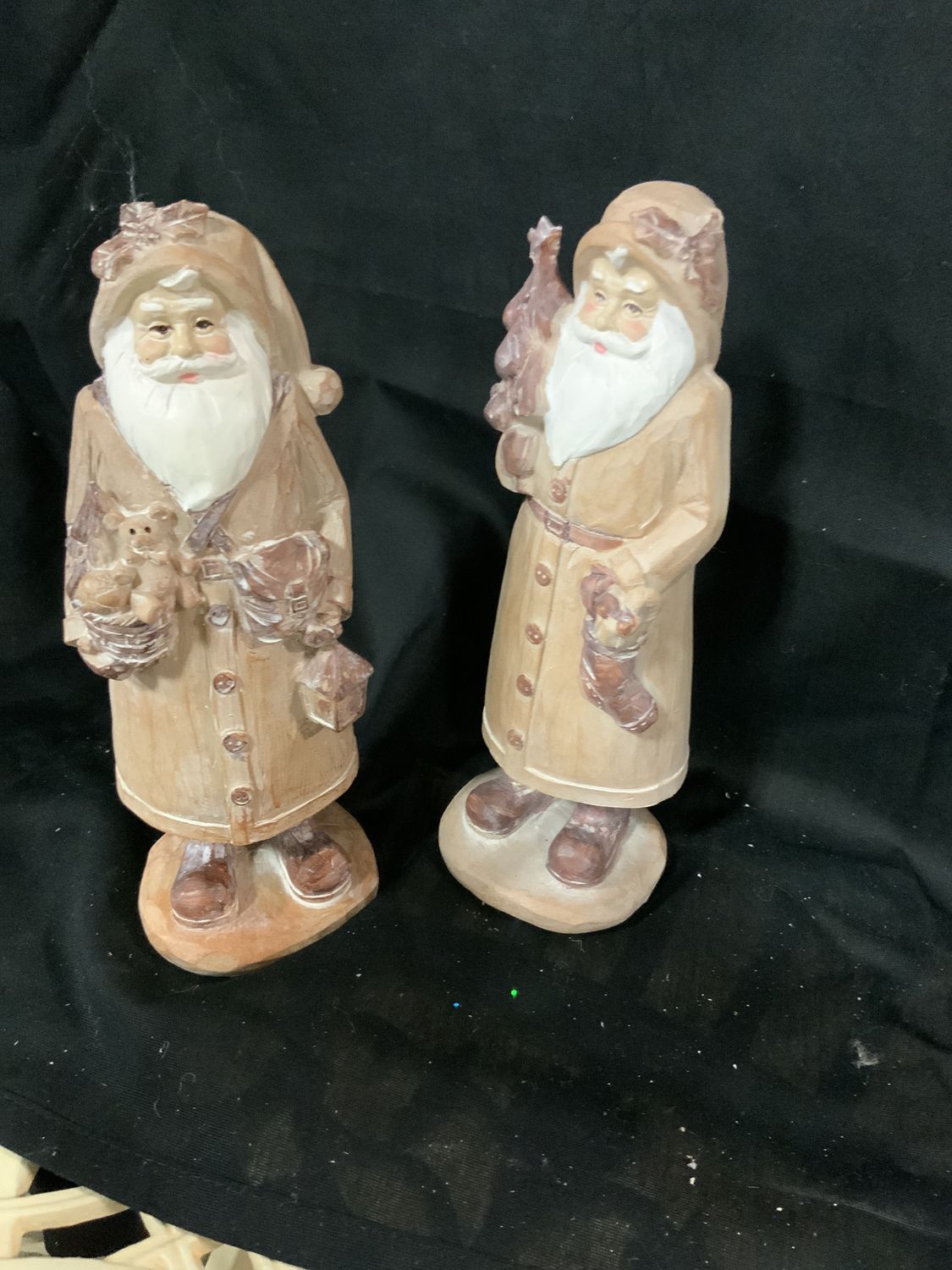 Santa, Wood Look 2 asst