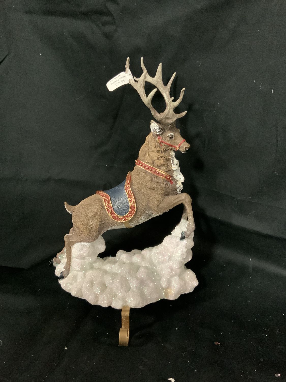Stocking Holder, Leaping Deer blue saddle